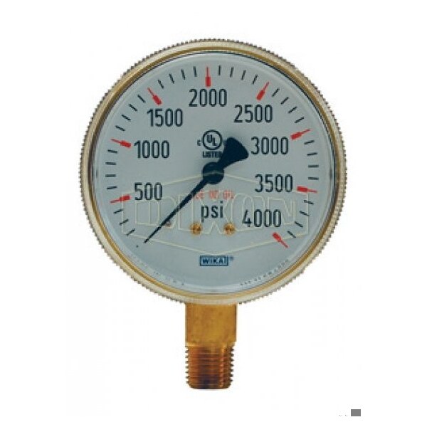 Welding Gauge, 0 to 100 psi, 1/4 in Connection, 2-1/2 in Dial, +/- 3-2-3 %